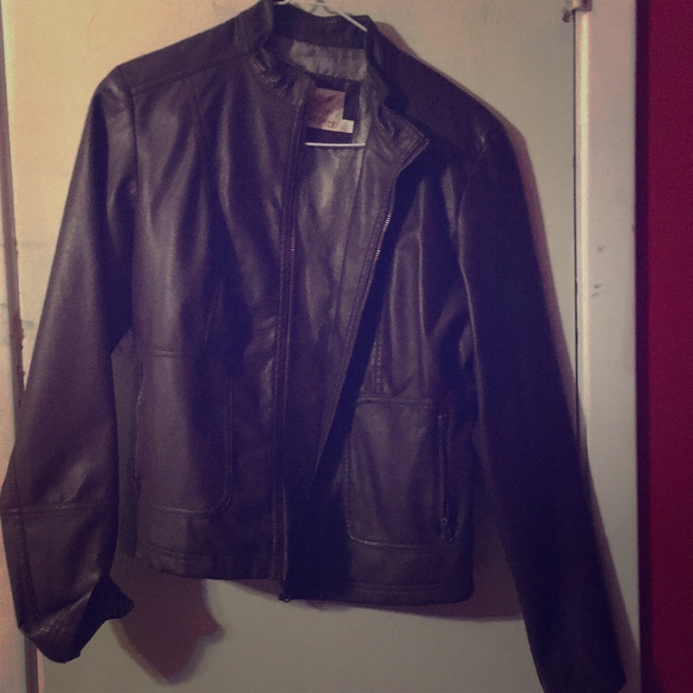 Brown leather jacket